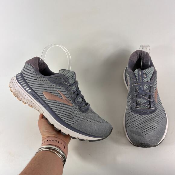Brooks adrenaline gts 20 women’s size 10.5 grey white athletic running shoes - Picture 1 of 12